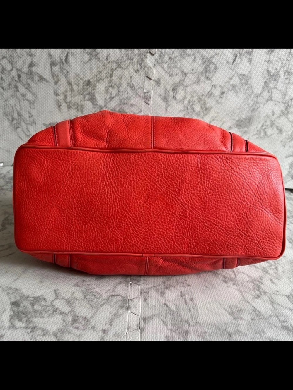 Mulberry Red Pebbled Leather Shoulder Bag with Turn-Lock Flap - Picture 6 of 16